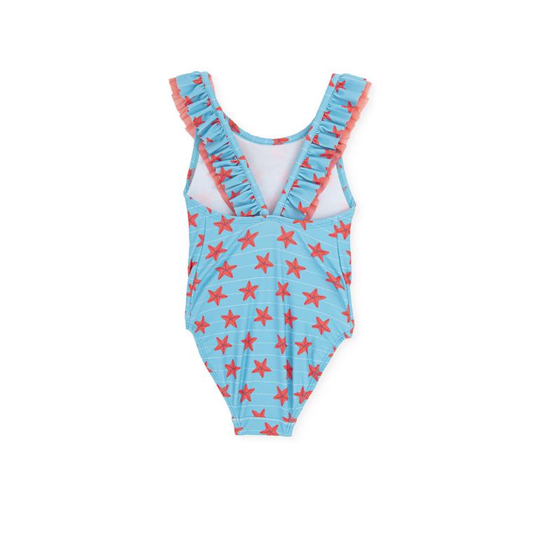 ALL SMALL Turquoise One Piece Swimsuit with Starfish Pattern