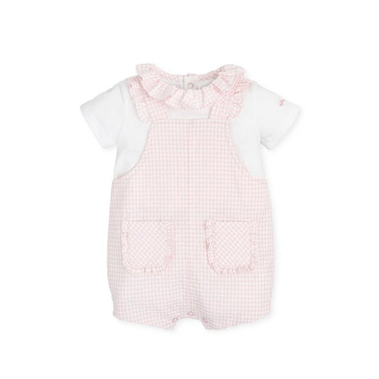 ALL SMALL White-Pink Vichy Pattern Romper