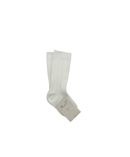 STORY LORIS Warm cream Pima cotton long ribbed socks