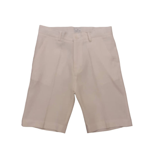 MANUEL RITZ Natural white linen blend Bermuda shorts
