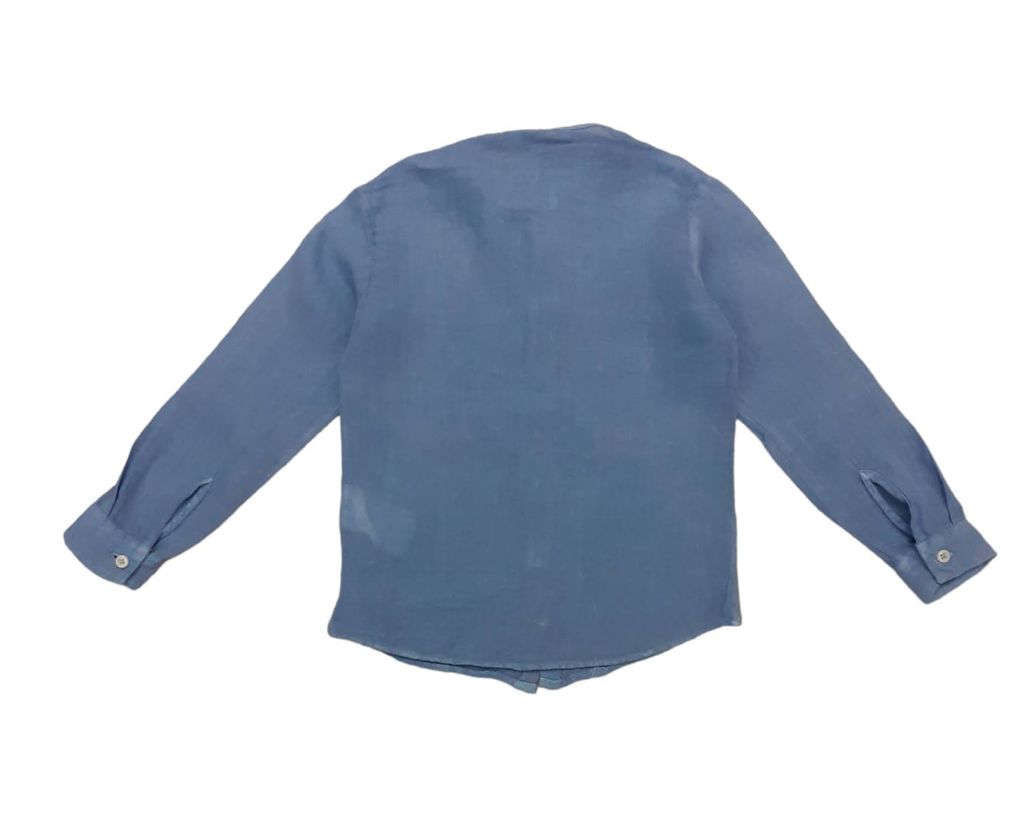 MANUEL RITZ Baby Korean Linen Shirt Light Blue