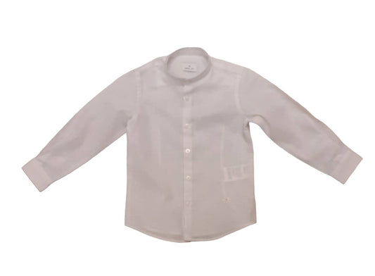 MANUEL RITZ Camicia Coreana Misto Lino Bianco