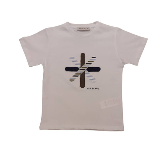 MANUEL RITZ T-shirt cotone Bianco