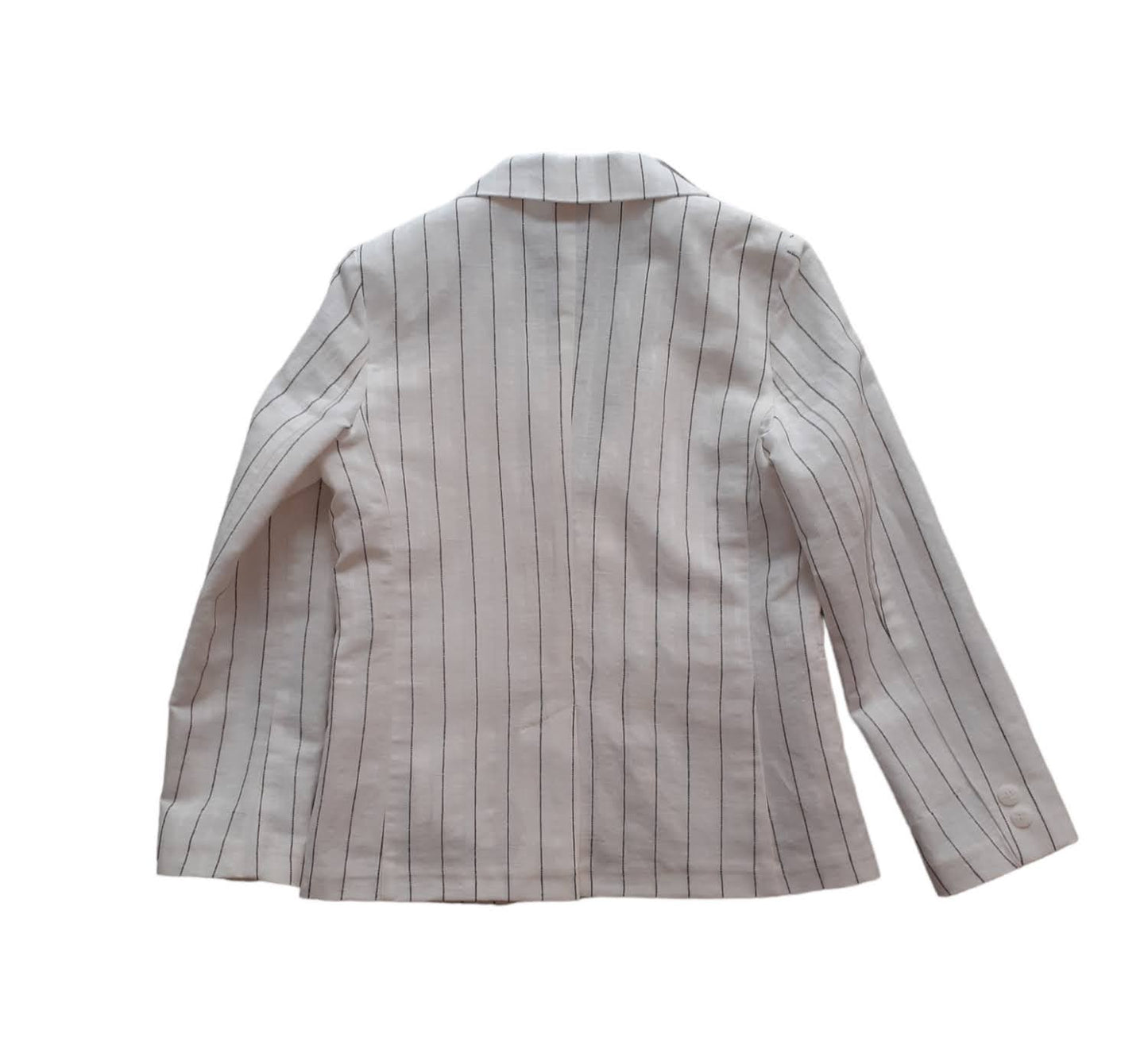 MANUEL RITZ Ecru Linen Blend Pinstripe Jacket