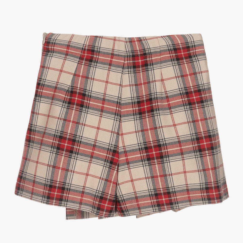 ELSY Girl Kilt-Shorts tartan beige-black-red