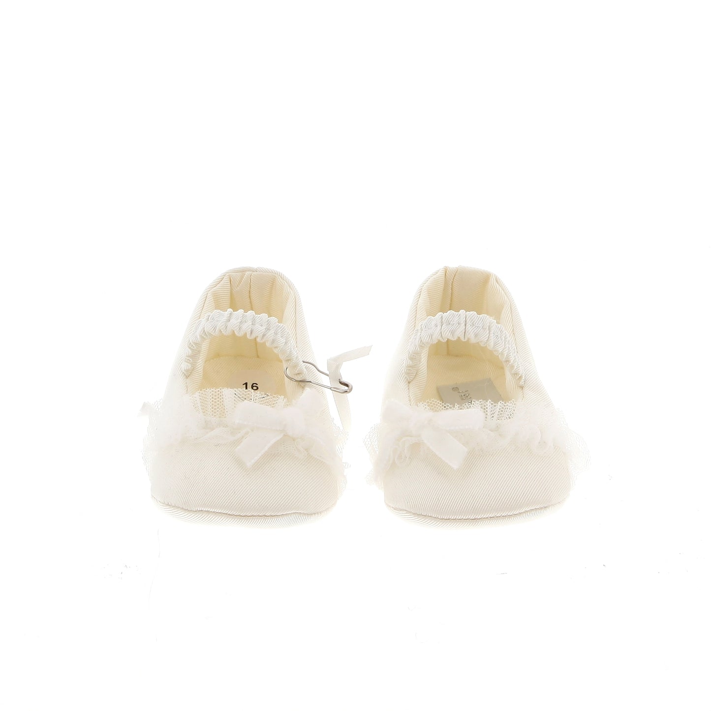 COLORICHIARI Baby shoe with tulle and cream bow A/W