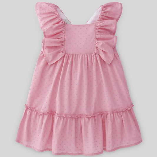 PAZ RODRIGUEZ Pink plumetis dress